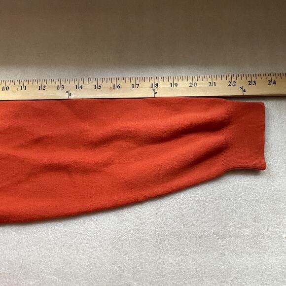 Y2K Polo Ralph Lauren Sweater Men Large Orange V Neck Pima Cotton Pullover Pony - Picture 7 of 9